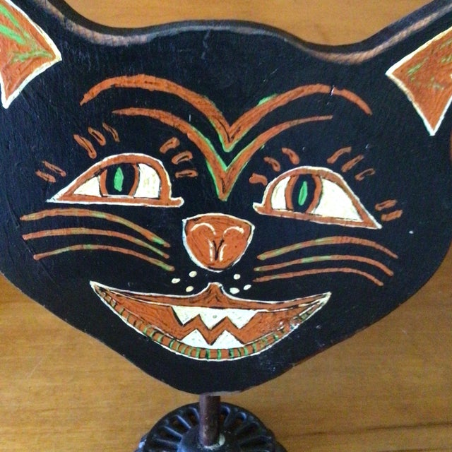 Victorian Style Hand Made Folk Art Halloween Cat For Sale - Image 11 of 12