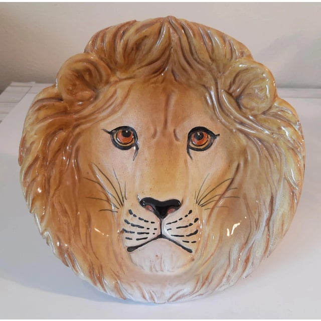 Italian African Lion Majolica Plate Italy Pottery For Sale In Fayetteville, AR - Image 6 of 7