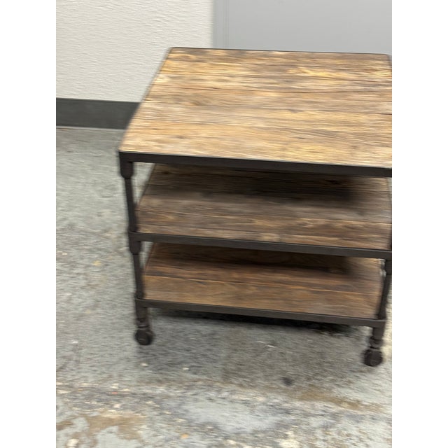 Wood Luay Al-Rawi for Restoration Hardware Dutch Industrial Side Table For Sale - Image 7 of 12