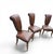 4 x Never Seen Before leather Chair / 1980s Height 105Depth 60Width 50Seat height 50 cm.