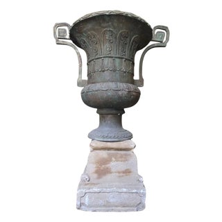 Antique Bronze Garden Vases, 1870 For Sale