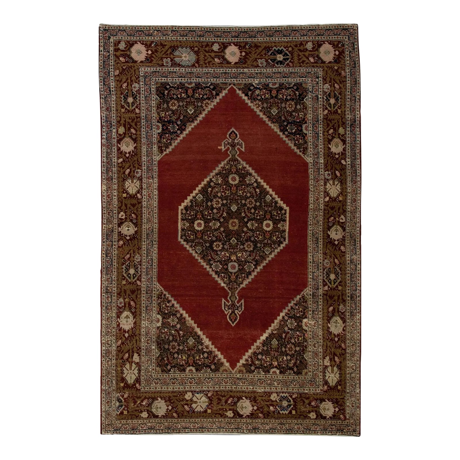 58.5×156 \"至福の喜び\" ViNTAGE TURKiSH RUG 4'x5'6” Vintage Turkish Rug — BeFound Collective