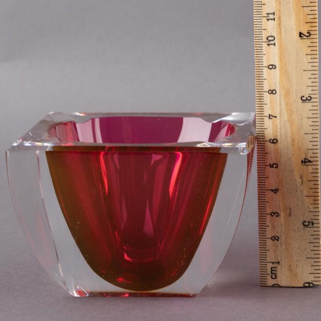 Step back in time with this enchanting antique val st lambert art deco ruby cut crystal glass ashtray, a treasure that...