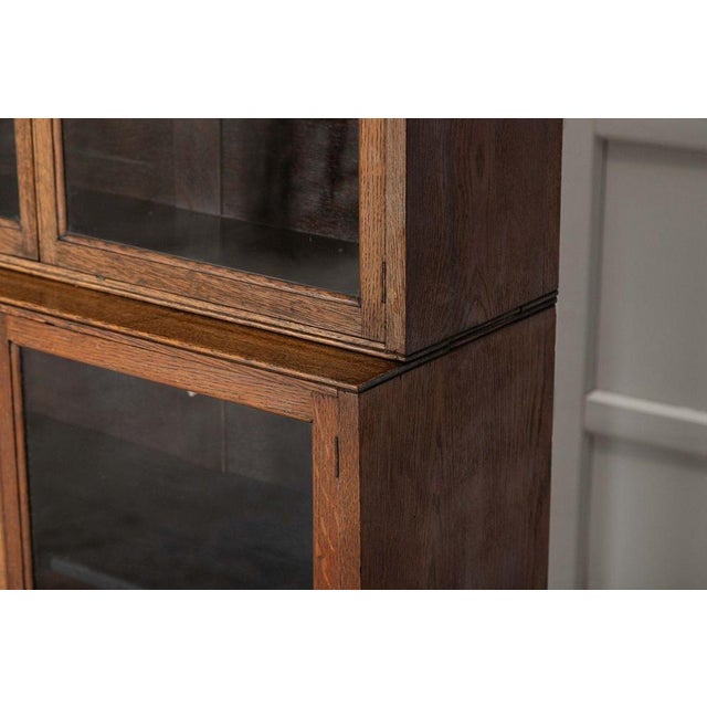 English Oak Carved Modular Glazed Bookcase, 1900s For Sale - Image 13 of 16