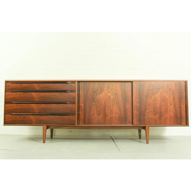 Stunning and rare Danish Sideboard in a combination of teak and rosewood designed by IB Kofod Larsen for Fredericia...
