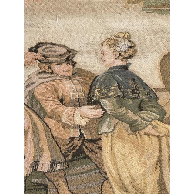 Mid-Century French Jacquard Tapestry with Embarkation for Cythera Motif in the style of Aubusson, 1950s For Sale - Image 16 of 18