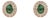 14k Gold Everyday Oval Natural Emerald Diamond Halo Stud Earrings- A Pair For Sale