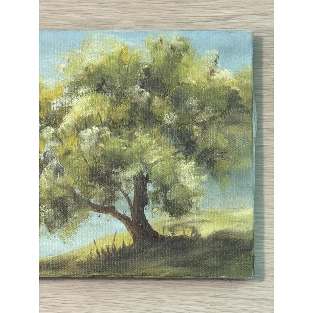 English Small Vintage Original Landscape Oil Painting on Canvas Board, Signed Price For Sale - Image 3 of 4