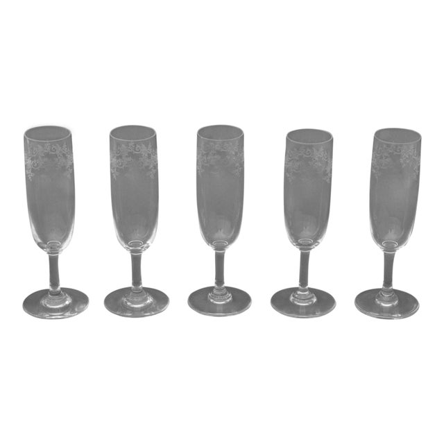 Baccarat Crystal "Sevigne" Champagne Glasses, 5 For Sale