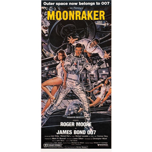 Postmodern Vintage James Bond Moonraker Daybill Movie Poster, Australia, 1979 For Sale - Image 3 of 3