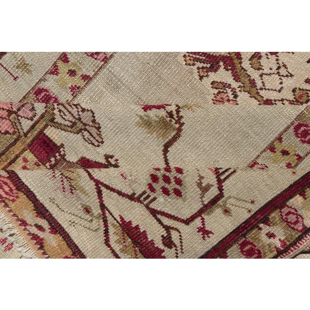 Early 20th Century Color Antique Oushak Rug With Columns, Chandelier & Vase Design For Sale - Image 12 of 13
