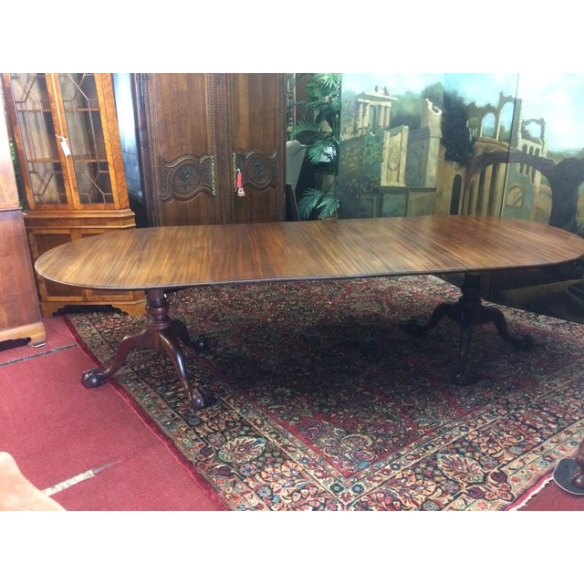 Vintage Colonial Style Dining Table, Two Leaves For Sale - Image 10 of 16