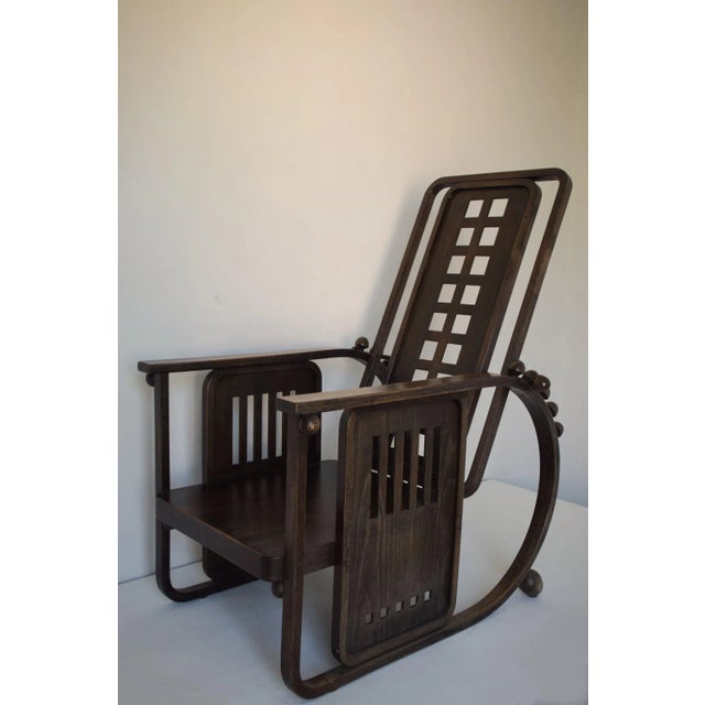 Wooden Armchair in the Style of Josef Hoffmann Sitzmaschine For Sale - Image 3 of 18