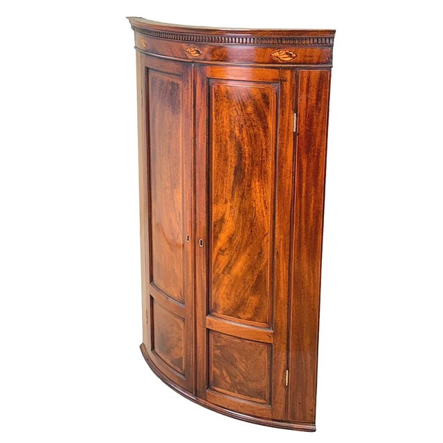 Late 18th Century 18th Century Mahogany Bow Corner Cupboard, 1790 For Sale - Image 5 of 12