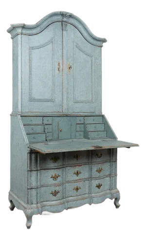 Late 18th Century Blue Swedish Oak Secretary Bureau