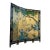 Vintage Chinese Four-Panel Chinoiserie Folding Screen With Raised Shell Birds & Gold Leaf For Sale