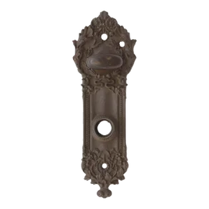 Mid 20th Century Reading Victorian 7.25 In. Blackened Brass Privacy Back Plate