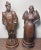 Up for sale is a Set of 2 Early 20th Century French Bronze-Clad Plaster Breton Man and Woman Sculptures on Wood Bases! The...