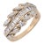 Vintage Baguette Marquise Cut Diamond 14k White Gold Band Ring, Size 6 For Sale