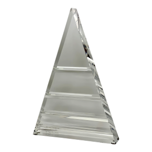 1980s Signed Lucite Geometric Triangular Sculpture by Walter Prosper