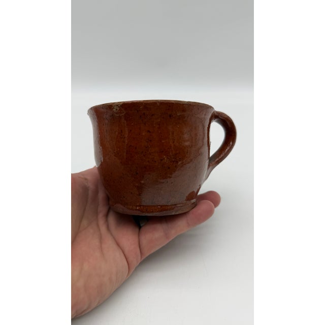 A Very Nice Antique Folk Art Pennsylvania Redware Mug, Circa 1850s' For Sale - Image 10 of 18