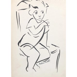 1930s Helen Malta Drawing of a Child For Sale