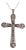1910s Edwardian Old European Cut Diamond 14k Yellow Gold and Silver Cross Necklace For Sale