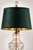 Mid 20th Century Coordinated Trio of Yugoslavian Crystal Lamps With Emerald Velvet Shades - Set of 3 For Sale - Image 4 of 11