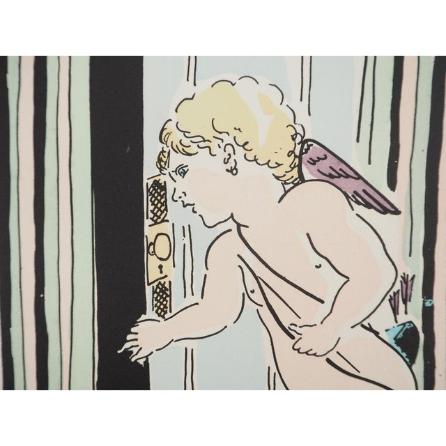 Léonard Tsuguharu Foujita, Cupid and the Arrows of Love, Original Engraving For Sale - Image 5 of 7