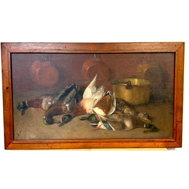 Brown Henri Douzil (1837–1891) French Sporting Still Life "After the Hunt" For Sale - Image 8 of 15