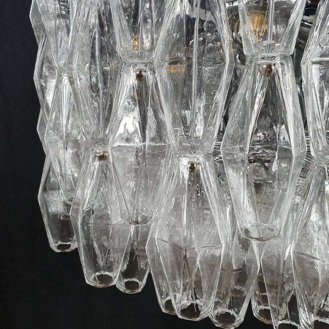 Vintage Polyhedron Murano Glass Chandelier in the style of Venini, Venice, Italy, 1960s For Sale - Image 13 of 18