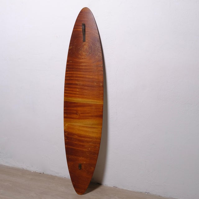 1950s Italian Oval and Convex Teak Mirror, 1950s For Sale - Image 5 of 9