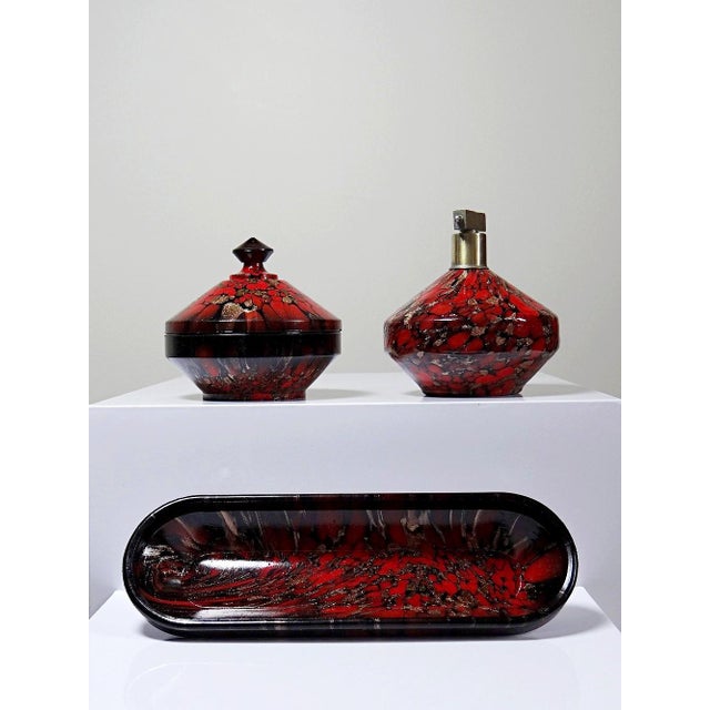 Murano Aventurine Glass Bathroom Set by Vincenzo Nason, Set of 3 For Sale - Image 13 of 17
