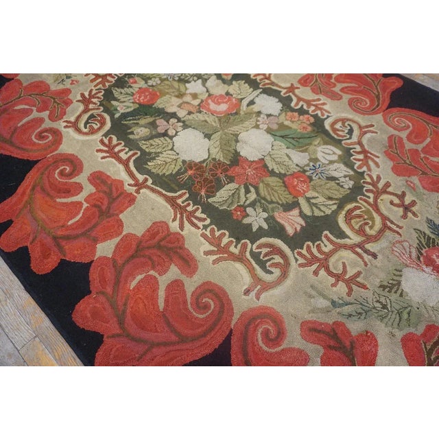 19th Century American Hooked Rug ( 6'2" x 10'6" - 188 x 320 ) For Sale - Image 12 of 12