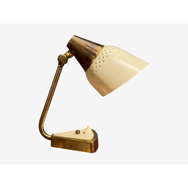 Mid-Century Modern Oba, Swedish Modern, Desk Lamp, Brass, Metal,Sweden, 1950s For Sale - Image 3 of 9