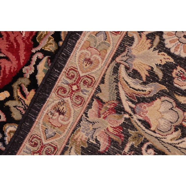 Textile Shabby Chic 1990's Gulshan Pak-Persian Black/Red Wool Rug - 8'1'' X 9'10'' For Sale - Image 7 of 9
