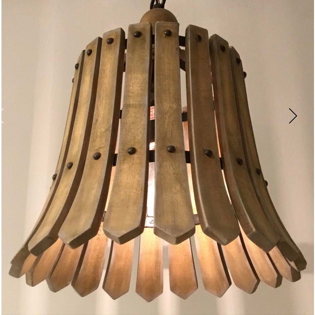 Fruitier Wood Slat Pendant Light by Currey & Company Chairish