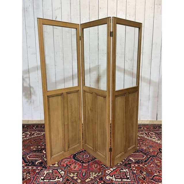 Antique 19th Century English Folding Screen with Pine Doors For Sale - Image 3 of 10