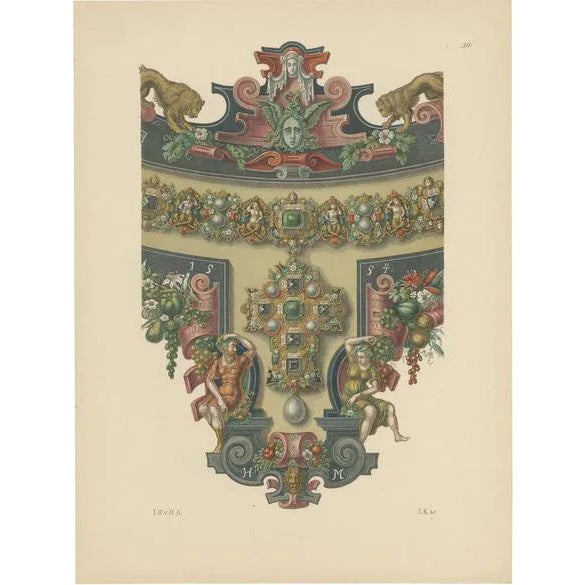 Hefner-Alteneck, Necklace with Decorative Elements, 1890, Paper For Sale