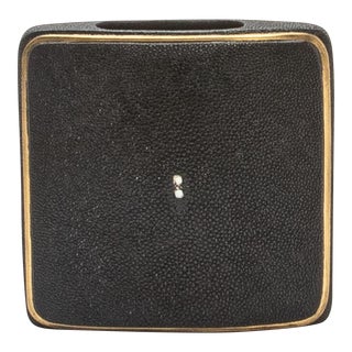 Shagreen Vase With Brass Details by R&y Augousti For Sale