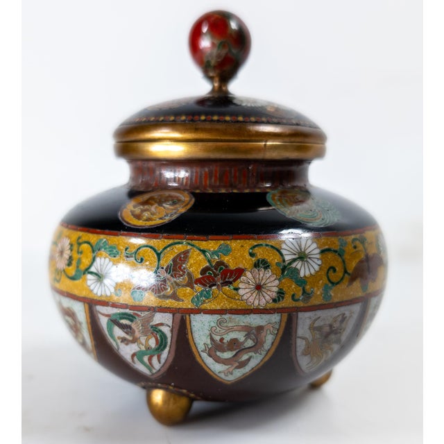 Early 20th Century Japanese Cloisonne Enamel Covered Urn Attr: Honda Yosaburo For Sale - Image 11 of 17
