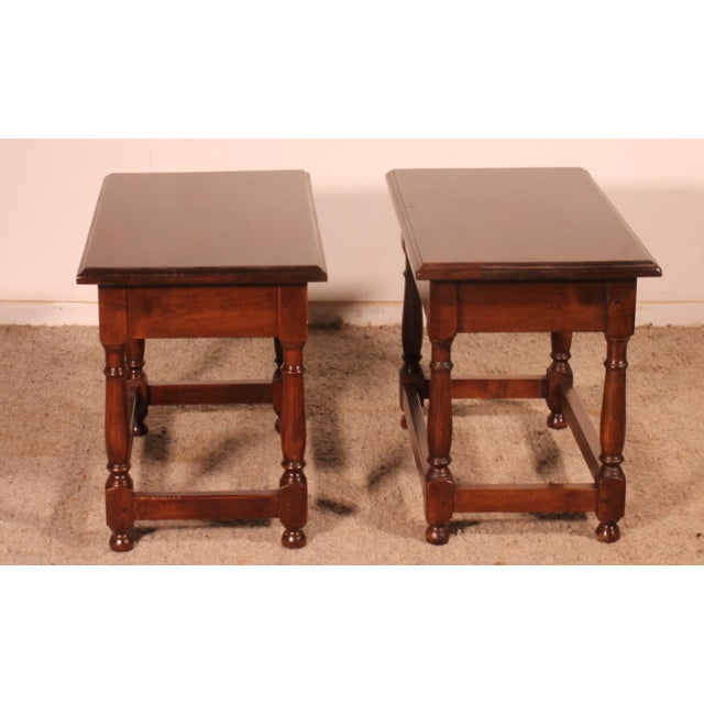 Spanish Bedside Tables in Walnut, 1950s, Set of 2 For Sale - Image 6 of 11