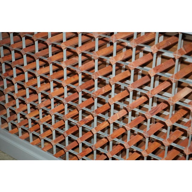 Large Vintage Wine Bottle Rack Sideboard in Wood For Sale - Image 4 of 12