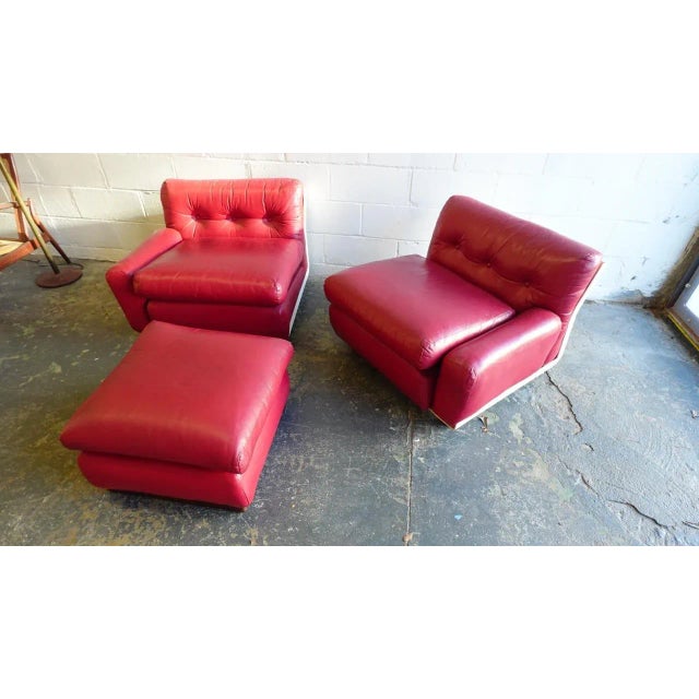 Mid-Century Modern Mario Bellini for B&b Italia Amanta Sectional Sofa/Lounge Chairs, 1973 - Set of 3 For Sale - Image 3 of 11