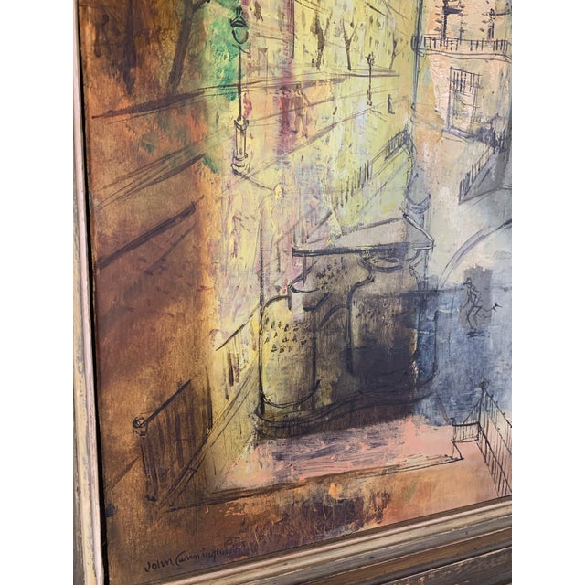 Wood Modernist Parisian Street Scene Painting For Sale - Image 7 of 12