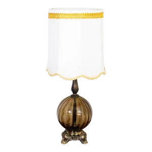 Mid Century Modern Smoke Glass Desk Lamp Textured Body With Metal Base