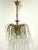Gold-Plated Metal Lead Crystal Ball Three-Light Chandelier, 1970s For Sale - Image 4 of 11