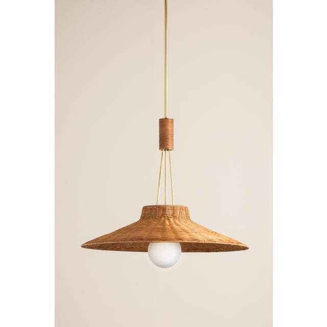 2020s Mitzi Laudine 24.5 in. 1 Light Pendant in Aged Brass Finish For Sale - Image 5 of 11