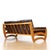 1970s Brown Leather Sofa Teak Sculptural Form For Sale - Image 9 of 15