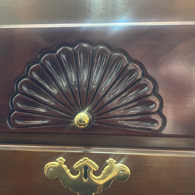 1980s Council Craftsman Queen Anne Cherry Highboy Dresser 11-Drawer For Sale - Image 6 of 11